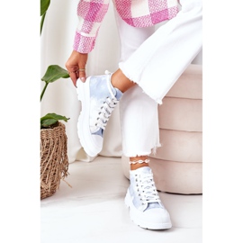 FJ1 Adidași înalți pe o talpă albastră mare cu efect Tie-Dye Trissy albastru 3