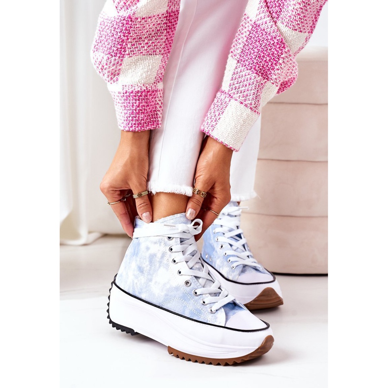 FJ1 Adidași albaștri pe platformă cu efect de dragoste electric Tie-Dye albastru 1