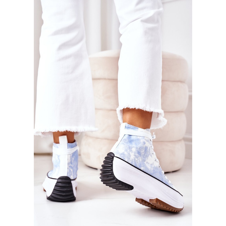 FJ1 Adidași albaștri pe platformă cu efect de dragoste electric Tie-Dye albastru 2