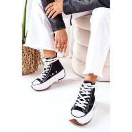 FJ1 Adidași înalți pe platforma electrică Black Love alb negru 2