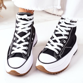 FJ1 Adidași înalți pe platforma electrică Black Love alb negru 1