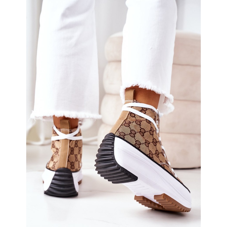 FJ1 Adidași conectați pe platforma Electric Love Brown alb maro 2