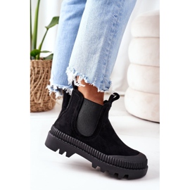 Mulanka Lucrătorii din piele de căprioară de pe platforma neagră vin cu mine negru 1