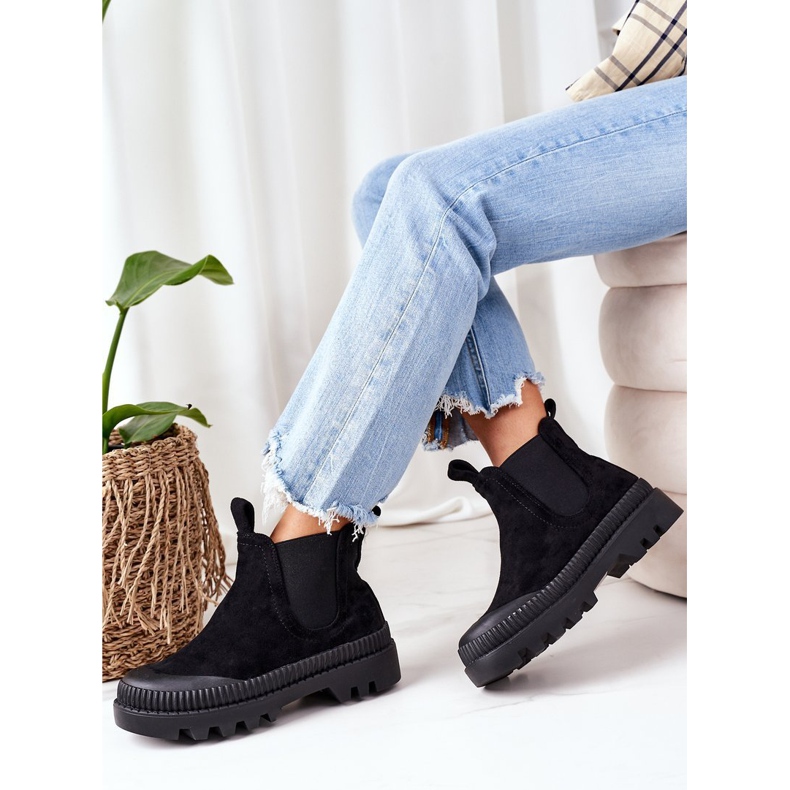 Mulanka Lucrătorii din piele de căprioară de pe platforma neagră vin cu mine negru 2