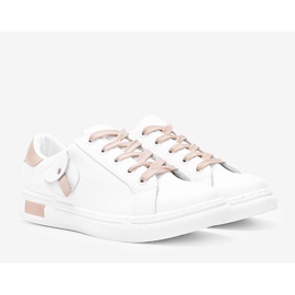 Adidași albi și bej cu buzunar decorativ marca Nandina 1