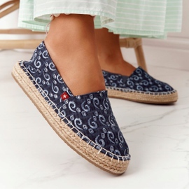 Espadrile pe o platformă împletită Big Star AA274628 Blue Navy albastru marin 1