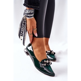 Balerini de damă Laura Messi Piele Verde 2157 2