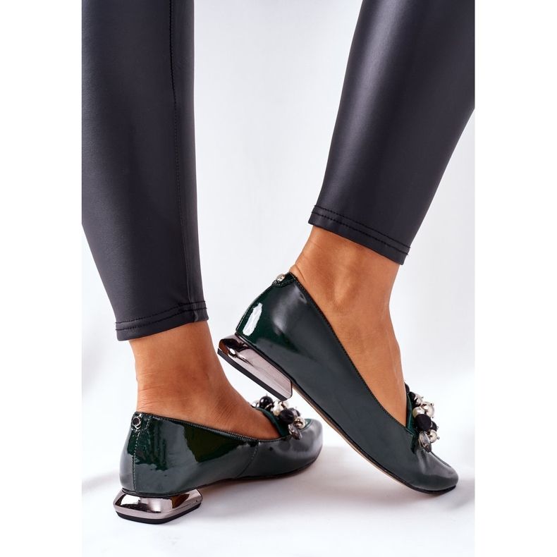 Balerini de damă Laura Messi Piele Verde 2157 1
