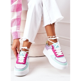 Încălțăminte sport Adidași pe platformă Alb-Violet Libertate multicolor 2