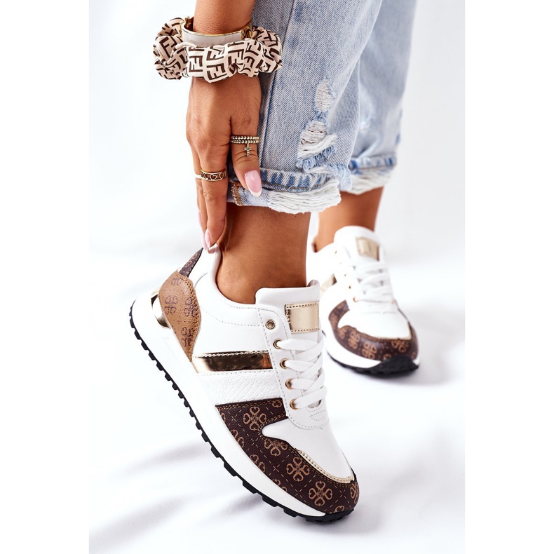 Încălțăminte sport Adidași White Next alb maro 2