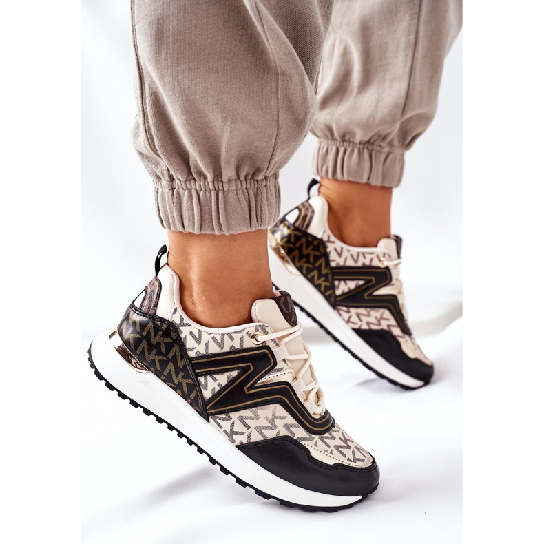 Pantofi sport Logowane Adidași bej și negru întotdeauna 1