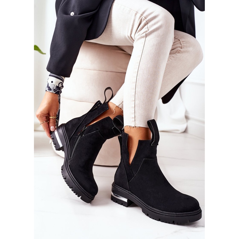 PS1 Cizme Wod Booties Jodhpur Cu fermoar Black My Way negru 1
