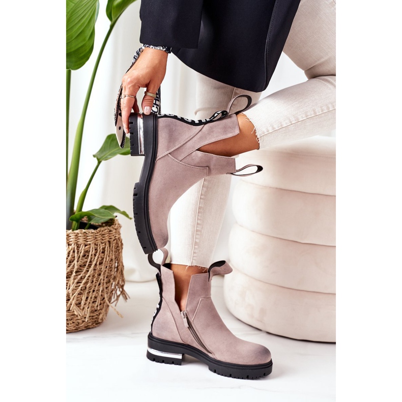 PS1 Cizme Wod Booties Jodhpur Cu fermoar Grey My Way gri 1