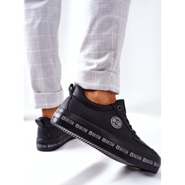 Big Star Adidași din piele pe marea stea II274074 platformă neagră negru 1