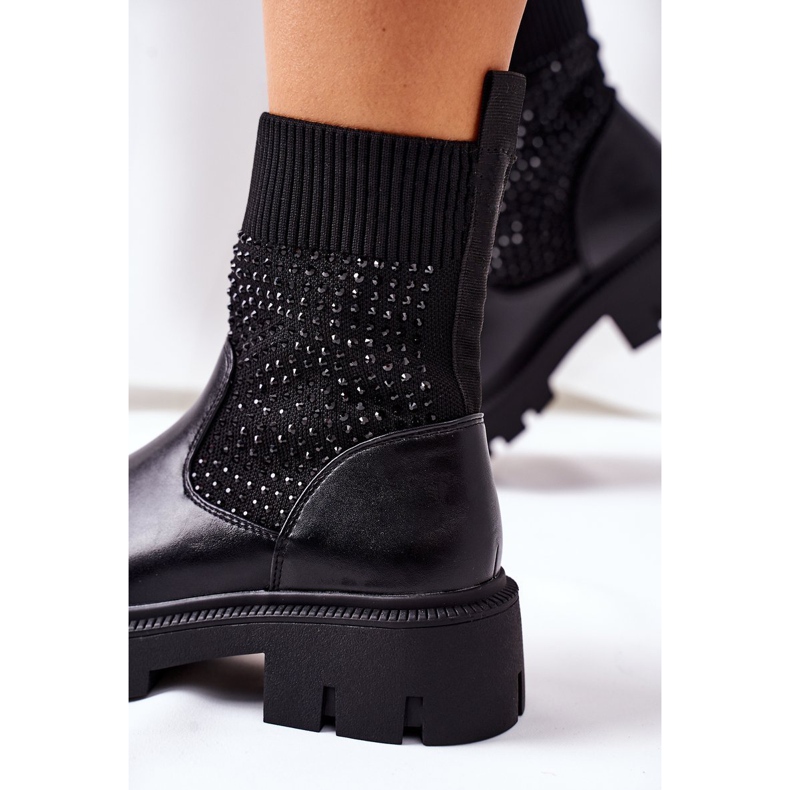 Muncitori negri Xoxo din țesătură flexibilă cu zirconiu cubic negru 1