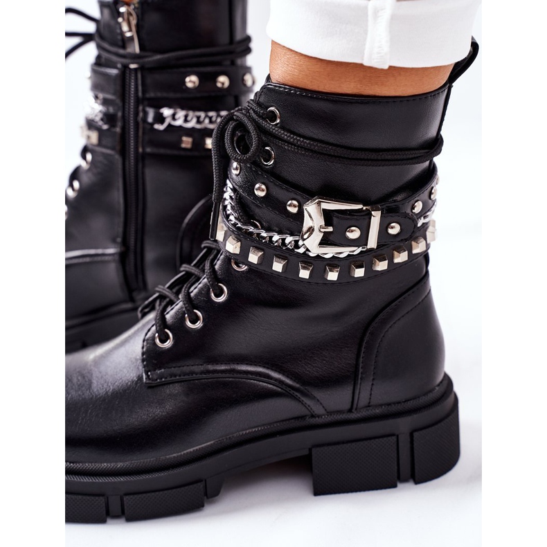 Cizme muncitori negri cu cataramă Grosstick negru 1 Cizme muncitori negri cu cataramă Grosstick negru 1