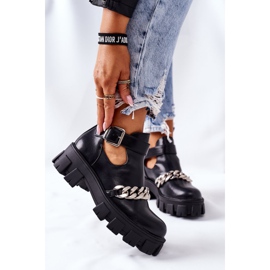 PS1 Cizme de chin negru cu lanț 2