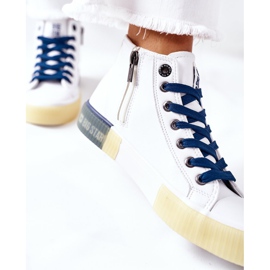 Adidași înalți din piele Big Star II274137 Alb albastru marin 1