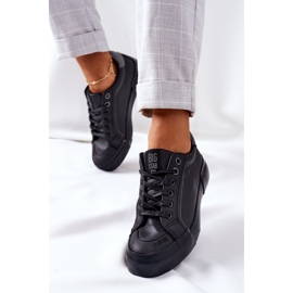 Adidași din piele pentru femei Big Star II274029 Negru 2