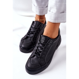 Adidași din piele pentru femei Big Star II274029 Negru 1