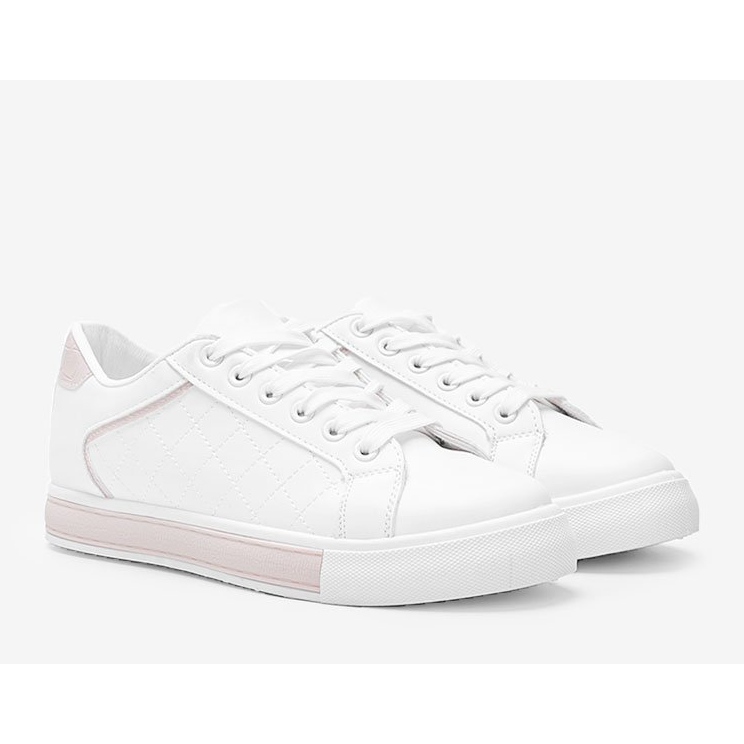 Adidași albi și bej cu model pe partea superioară Turandont 1