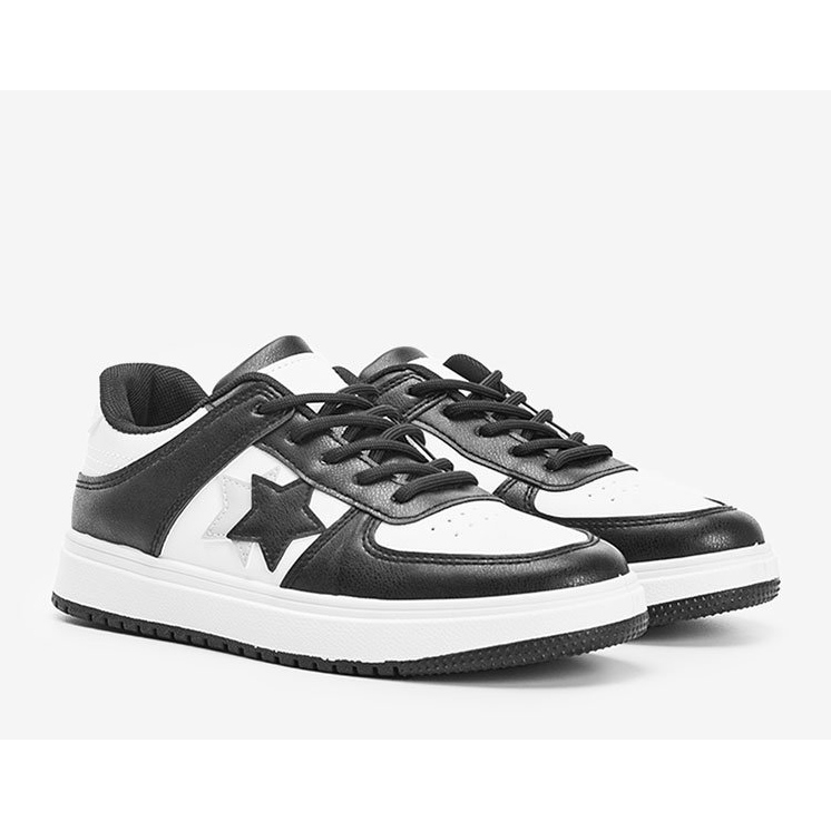 Adidași alb-negru cu stele Polja 1