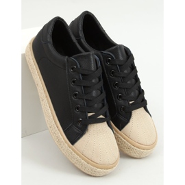 Adidași negri pentru femei, espadrile NA05P Negru 1