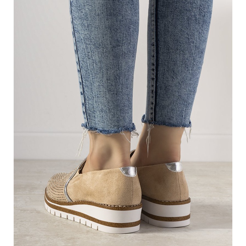 Încălțăminte argintie cu știfturi GF-FD9 bej 1