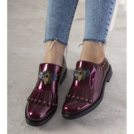 Pantofi de culoare maronie cu știfturi GF-FD9 roșu 1 Pantofi de culoare maronie cu știfturi GF-FD9 roșu 1