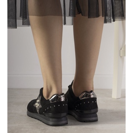 Adidași sport negri decorați cu știfturi Ruler negru 1