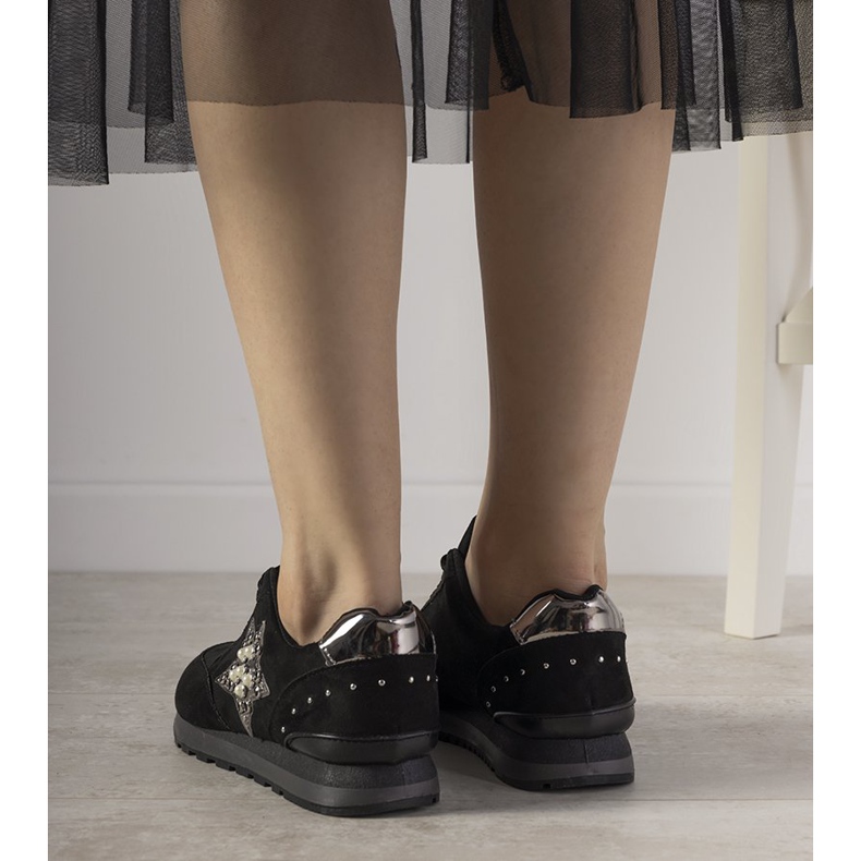 Adidași sport negri decorați cu știfturi Ruler negru 1