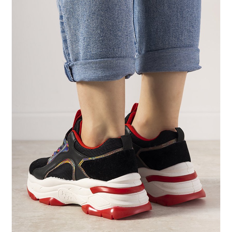 Adidași negri cu inserții holografice Freedom negru 1 Adidași negri cu inserții holografice Freedom negru 1