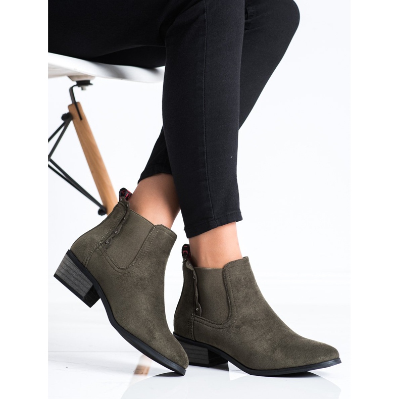 J. Star Cizme verzi pe un post scăzut verde 2 J. Star Cizme verzi pe un post scăzut verde 2