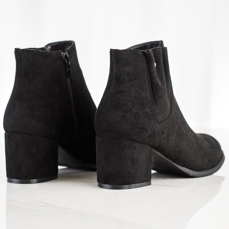 J. Star Ghete casual din piele de căprioară negru 1