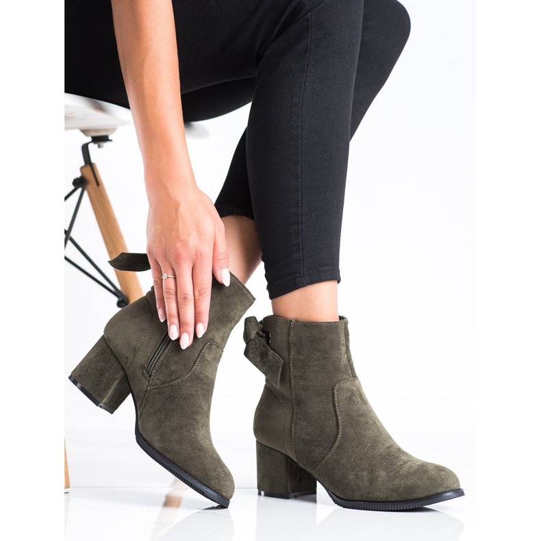 J. Star Ghete kaki cu legătură decorativă verde 2