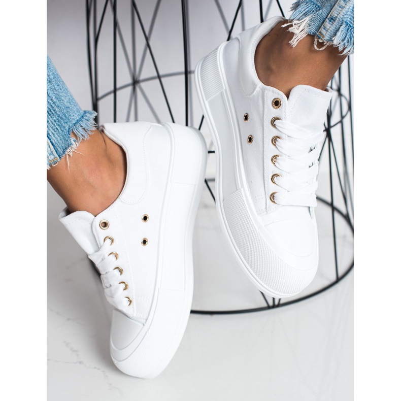 Goodin Adidași clasici pe platformă alb 1