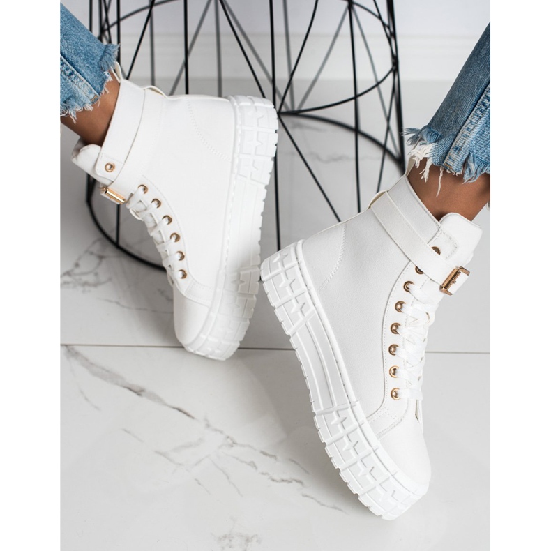 Goodin Adidași pe platformă cu buzunar alb 2