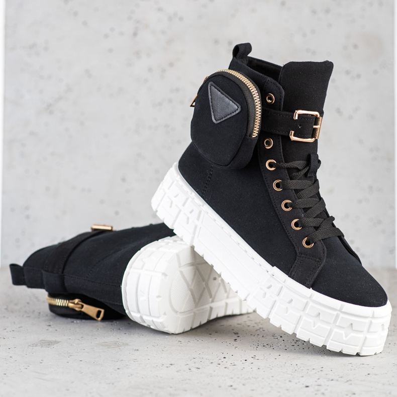 Goodin Adidași pe Paltform cu buzunar negru 1