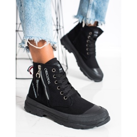 Goodin Adidași cu fermoar decorativ negru 2