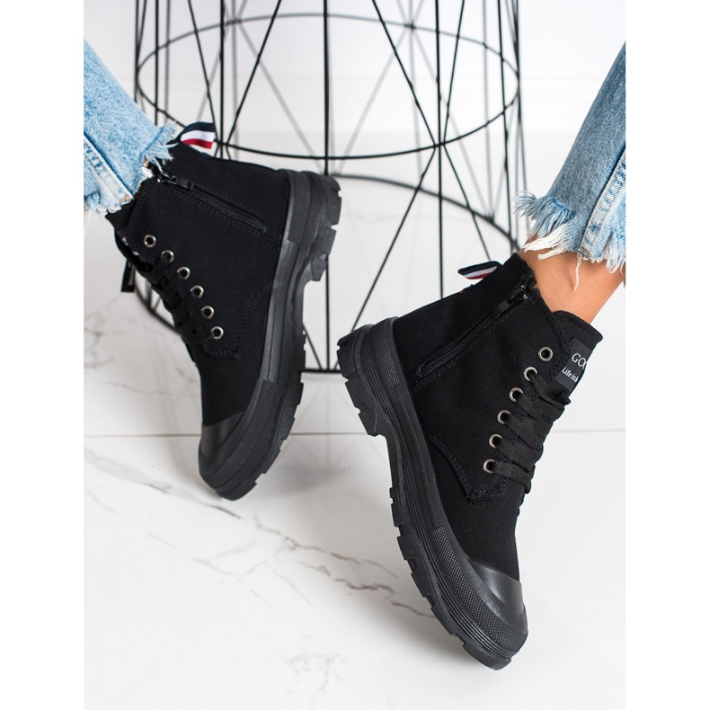 Goodin Adidași cu fermoar decorativ negru 1