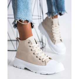 Goodin Adidași de înaltă culoare bej 2