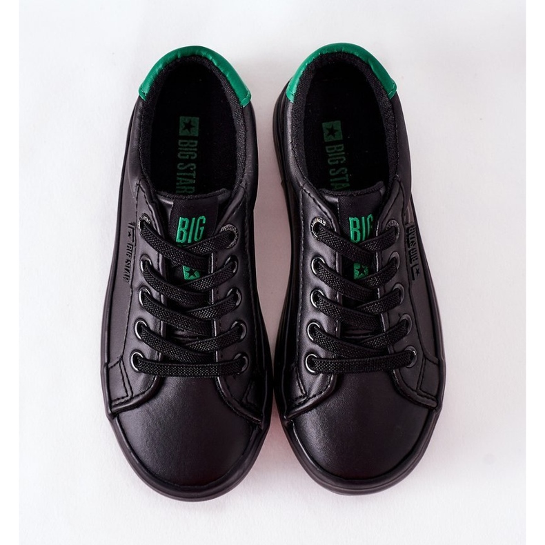 Adidași din piele pentru copii Big Star DD374147 Negru 2