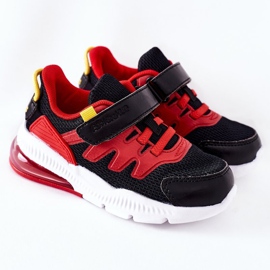 Pantofi sport pentru copii cu velcro ABCKIDS Negru-Roșu roşu 2