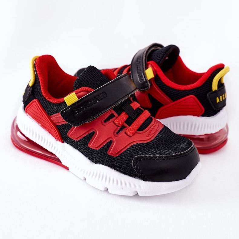 Pantofi sport pentru copii cu velcro ABCKIDS Negru-Roșu roşu 1