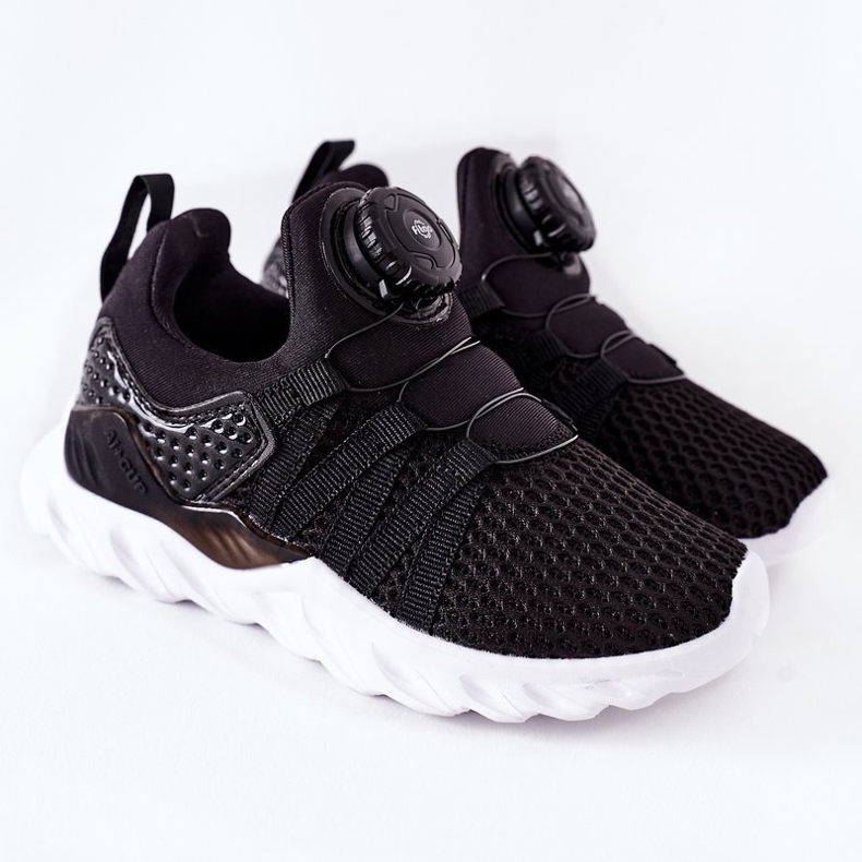 Pantofi sport pentru copii cu buton ABCKIDS negru 2 Pantofi sport pentru copii cu buton ABCKIDS negru 2