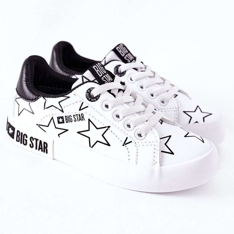 Adidași din piele pentru copii Big Star II374001 Alb 2