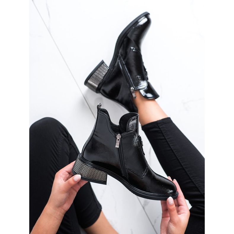 Filippo Ghete elegante cu toc decorativ negru 1 Filippo Ghete elegante cu toc decorativ negru 1