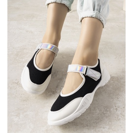 Pantofi sport alb-negru cu inserție holografică Melania 1 Pantofi sport alb-negru cu inserție holografică Melania 1