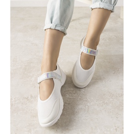 Pantofi sport albi cu inserție holografică Melania 1