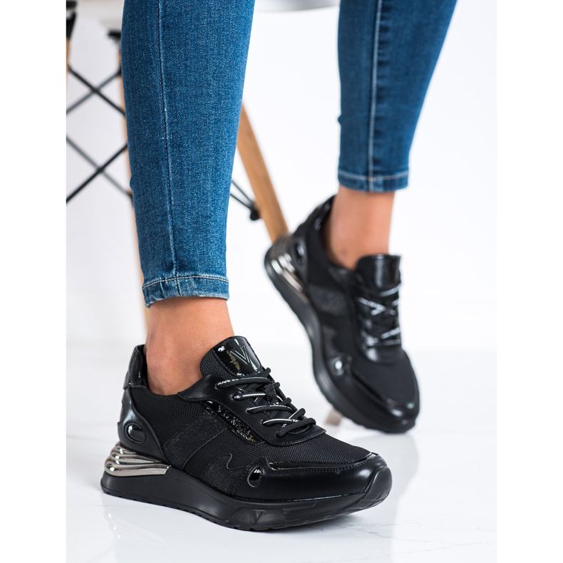 Adidași cu sclipici VINCEZA negru 1